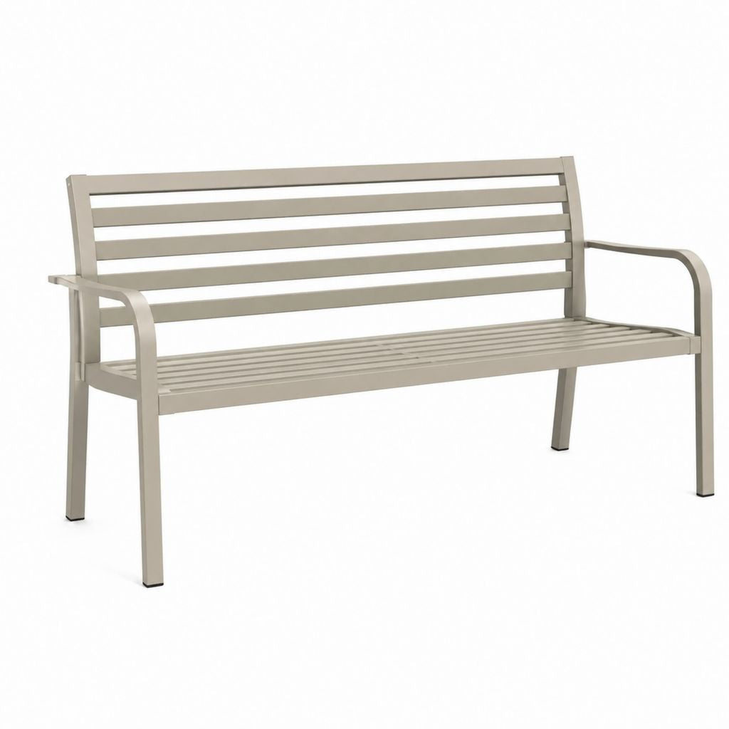 Panca da giardino 2 posti grigio argento in acciaio inox 120 x 60 x 85 cm