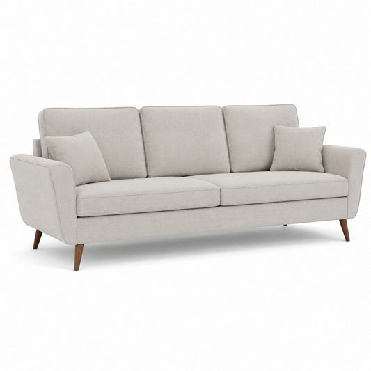 Divano 3 posti beige in poliestere rettangolare 220 x 90 x 85 cm